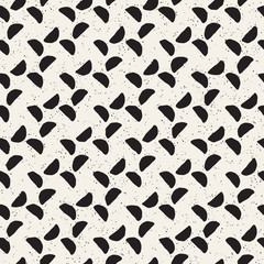 Hand drawn style ethnic seamless pattern. Abstract geometric tiling background in black and white. Vector freehand doodle texture.
