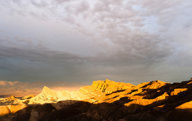 Fototapeta na wymiar Rugged Badlands Amargosa Mountain Range Death Valley Zabriske Point