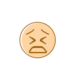 Sad Cartoon Face Negative People Emotion Icon Vector Illustration