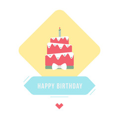 Birthday cake illustration with type