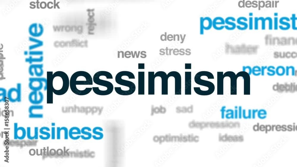 Poster Pessimism animated word cloud, text design animation.