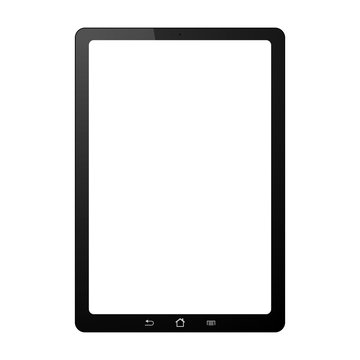 Tablet on white background. Isolated with touchscreen.