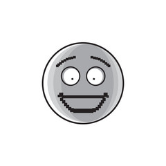 Smiling Cartoon Face Positive People Emotion Icon Vector Illustration