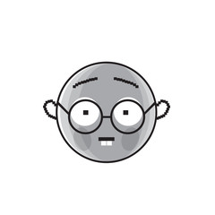 Smiling Cartoon Face Wear Glasses Positive People Emotion Icon Vector Illustration