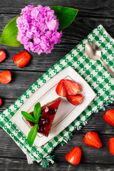Tasty chocolate cake with berries on table close up, Chocolate Cake, Chocolate.