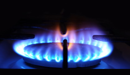 Gas Stove Flame. Flame of gas. Natural gas flame.Cooking time 