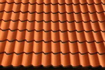 Red brown ceramic roof tiles pattern background