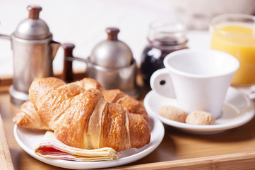 breakfast tray on bed