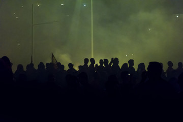 Silhouettes Of Protesters