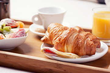 breakfast tray on bed