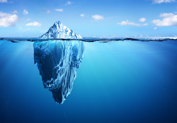 Fototapeta na wymiar Iceberg - Hidden Danger And Global Warming Concept 