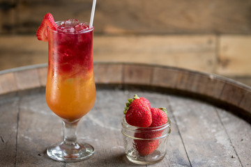 fruity drink with strawberry