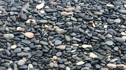 Abstract background of shallow sea, gray pebbles.