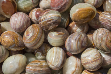 Polished stone eggs sold as souvenirs