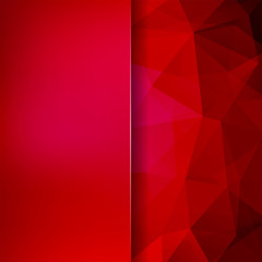 Fototapeta premium Abstract red mosaic background. Blur background. Triangle geometric background. Design elements. Vector illustration