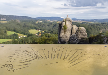  sign with directions to the mountain massifs
