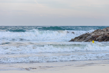 view of the sea waves running to the beach