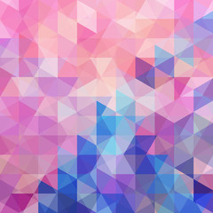 Obraz premium Abstract background consisting of pink, blue triangles. Geometric design for business presentations or web template banner flyer. Vector illustration