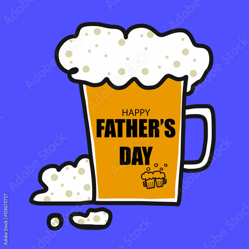 Download "Happy father's beer glass cartoon vector illustration ...
