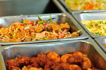 Chinese fast food buffet food in restaurant