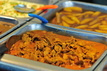 Chinese fast food buffet food in restaurant