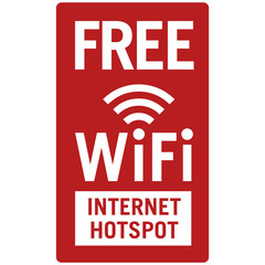 Free WiFi Hotspot red sign
