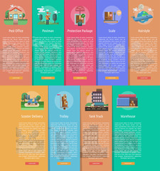 Cargo and Delivery Vertical Banner Concept