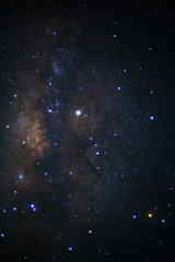 The center of Milky way galaxy with stars and space dust in the universe