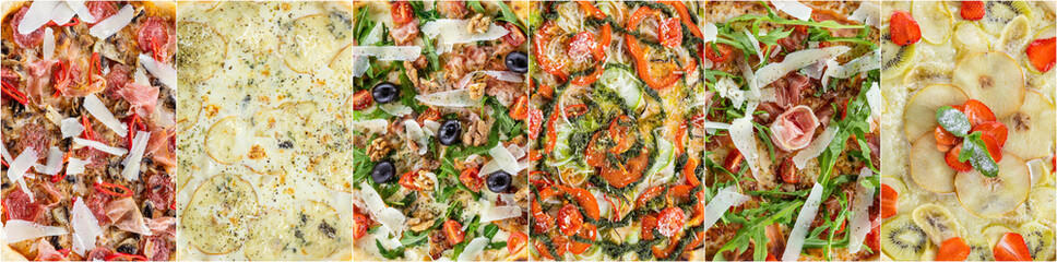 Various pizzas backgrounds
