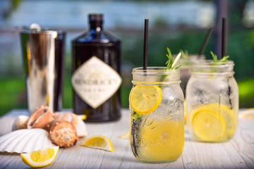 Gin Cocktail in Mason Jar