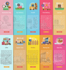 Cargo and Delivery Vertical Banner Concept