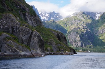 The Trollfjord (Trollfjorden) in the Lofoten Islands, Norway