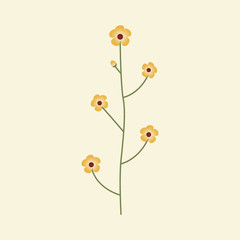 Wild Flower Vector Illustration