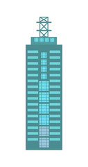 Business building isolated icon. Commercial real estate, multi storey house, skyscraper, architecture design vector illustration.