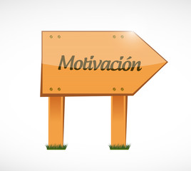 Motivation wood sign in Spanish concept