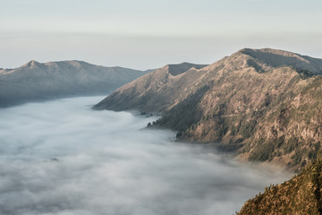 Beautiful Landscape of Volcano at sunrise - Bromo Mountain, Bromo Tengger Semeru National Park, Indonesia	