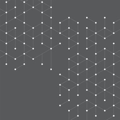 Technology and futuristic abstract background,digital illustration.Vector network and connection concept.Modern connecting dots.