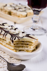 Pieces of biscuit cake
