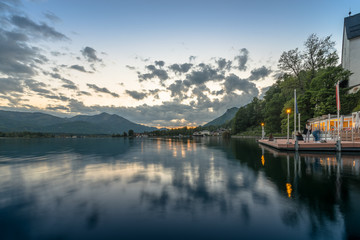 Fototapeta premium Beautiful Lake at sunset - St.Wolfgang, Austria 