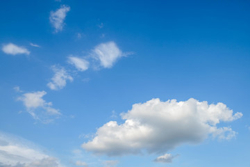 Clouds in the blue sky on a sunny day