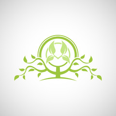 Abstract tree vector logo design template.