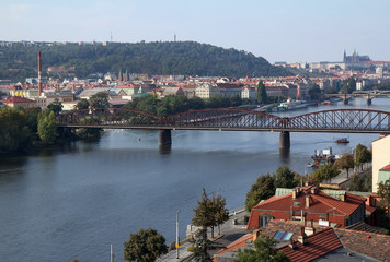 Fototapeta na wymiar Prague view from Vyshgorod.