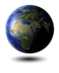 EMEA region on hovering globe