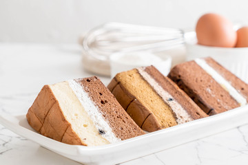 chiffon cake on table