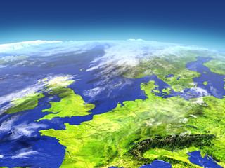 Fototapeta na wymiar Western Europe from space