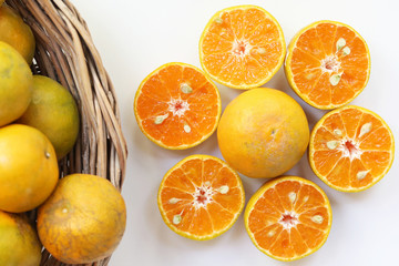 oranges in basket
