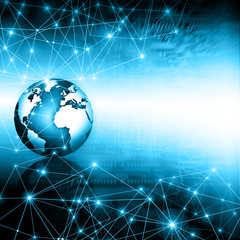 Best Internet Concept of global business. Globe, glowing lines on technological background. Wi-Fi, rays, symbols Internet, 3D illustration