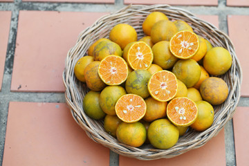oranges in a basket