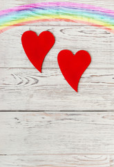 Fototapeta premium Two red hearts