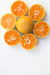 Oranges slice , Slice of fresh oranges against on white background